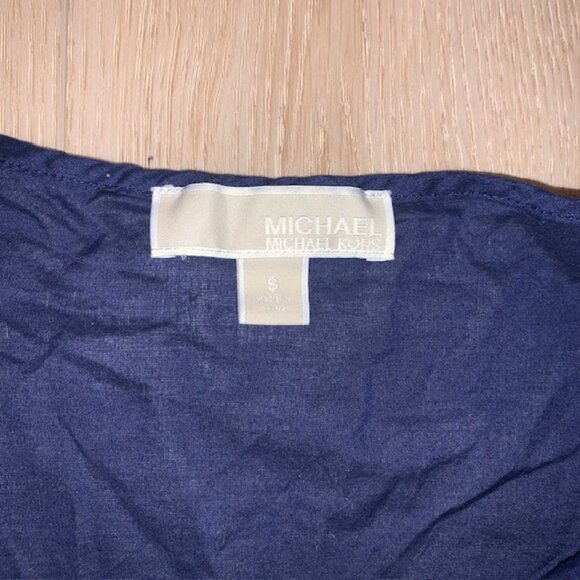 Michael Kors Navy Blue Sleeveless 100% Cotton Y2K style Top Size Small - Picture 10 of 11